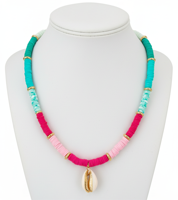 Multi color Corwie shell necklace