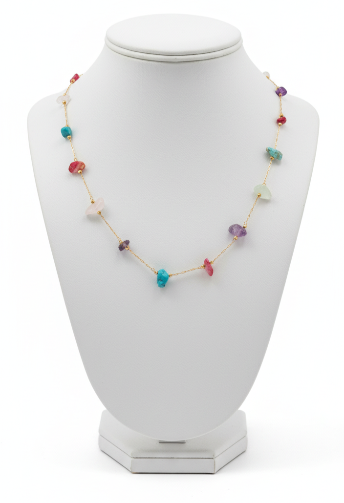 Multi crystal color necklace