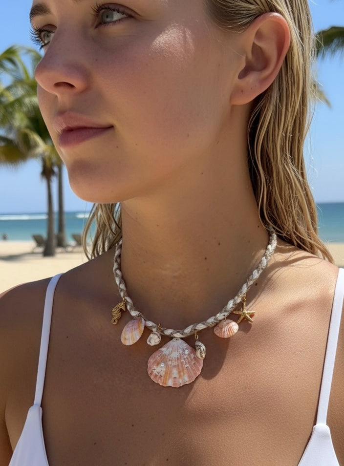 Cocoa shell rope necklace