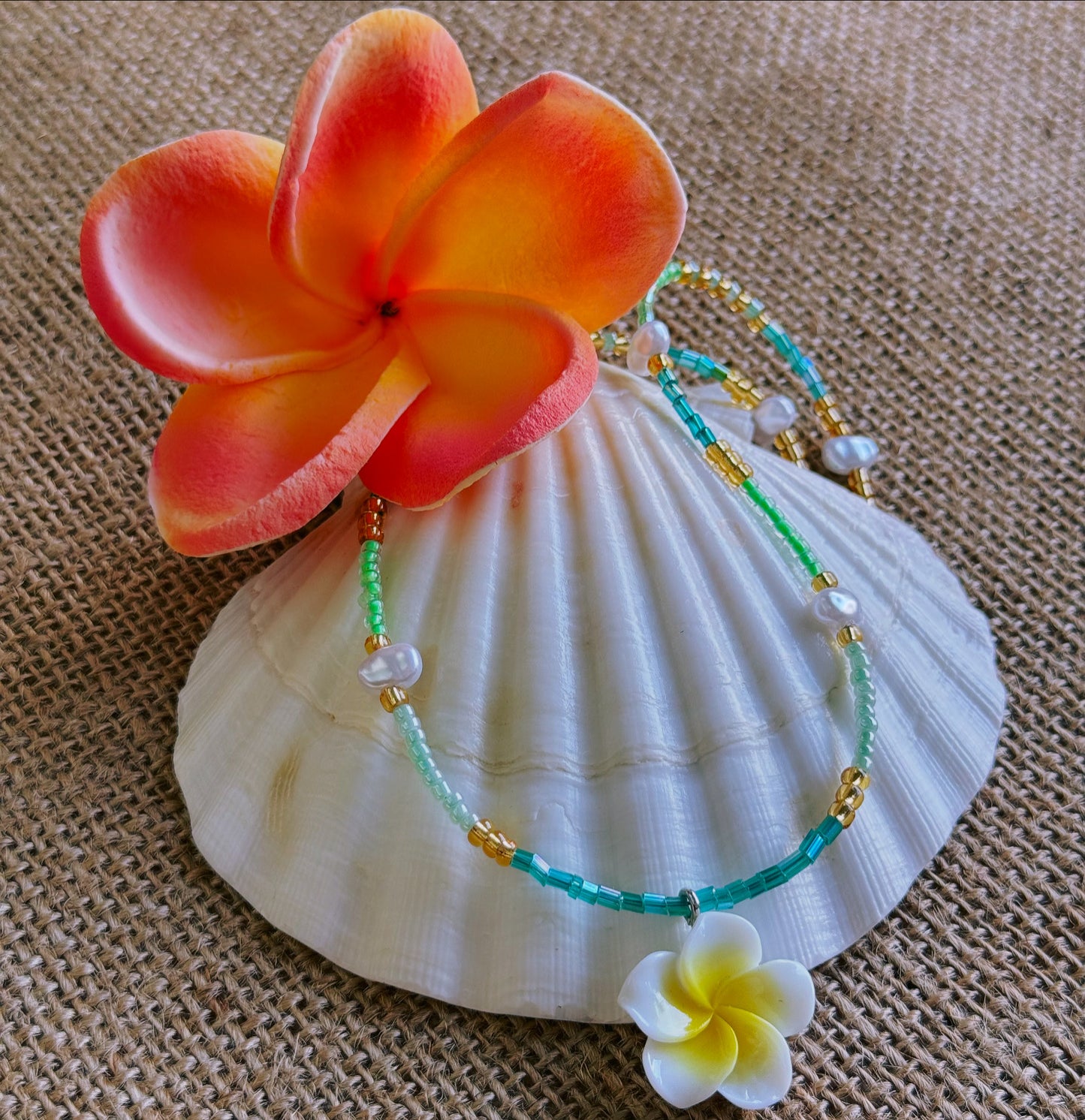 Green blue flower